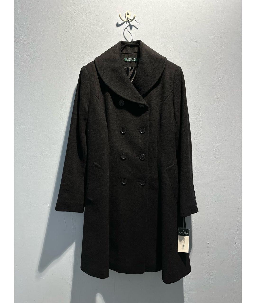 RALPH LAUREN Черное шерстяное пальто, фото 6