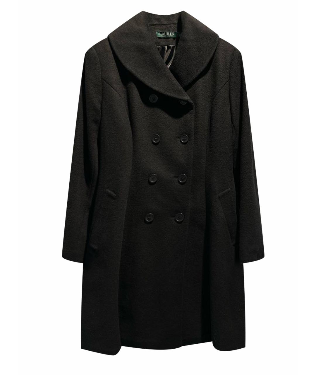 RALPH LAUREN Черное шерстяное пальто, фото 1