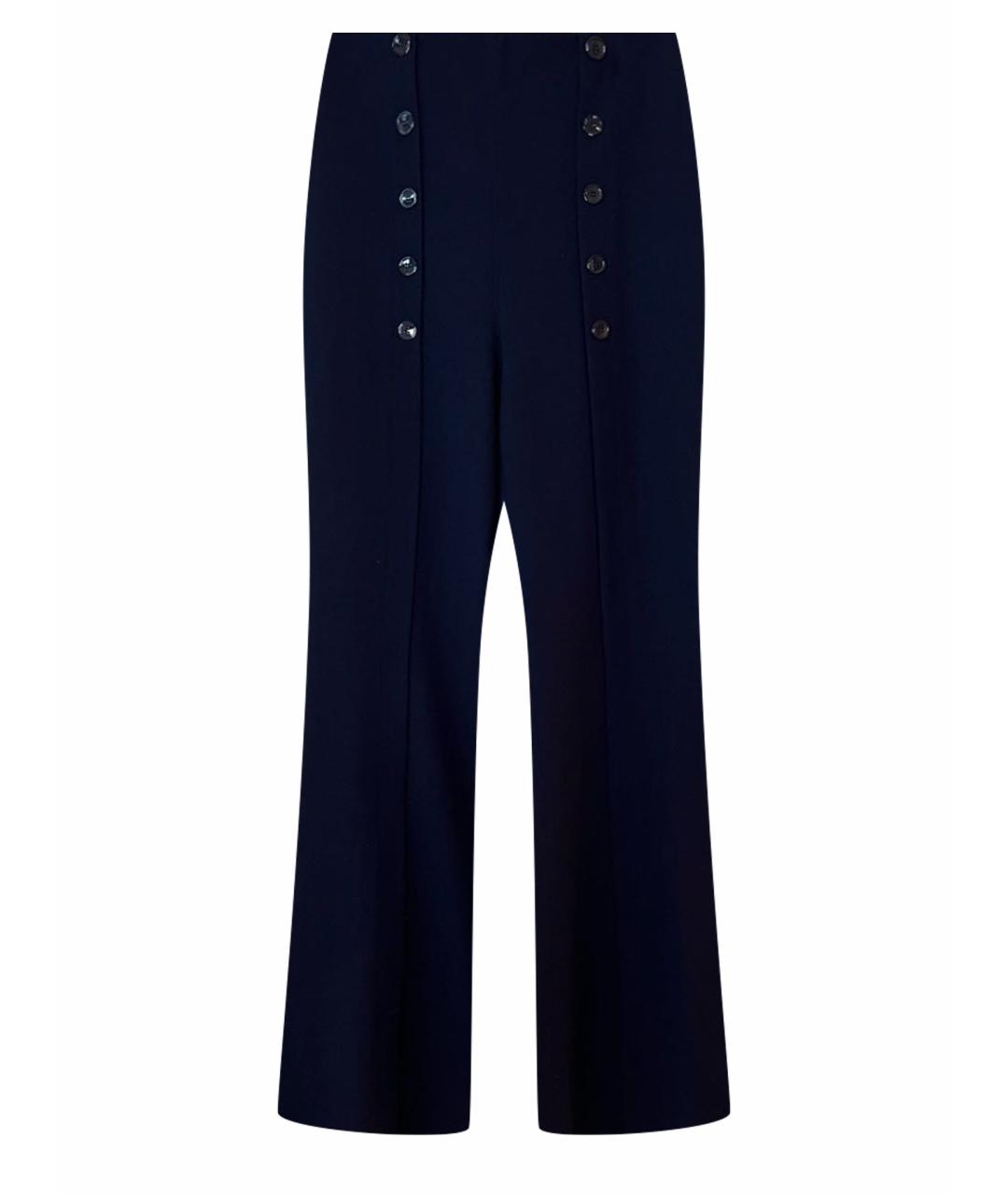 ALEXANDER MCQUEEN Темно-синие шерстяные брюки широкие, фото 1