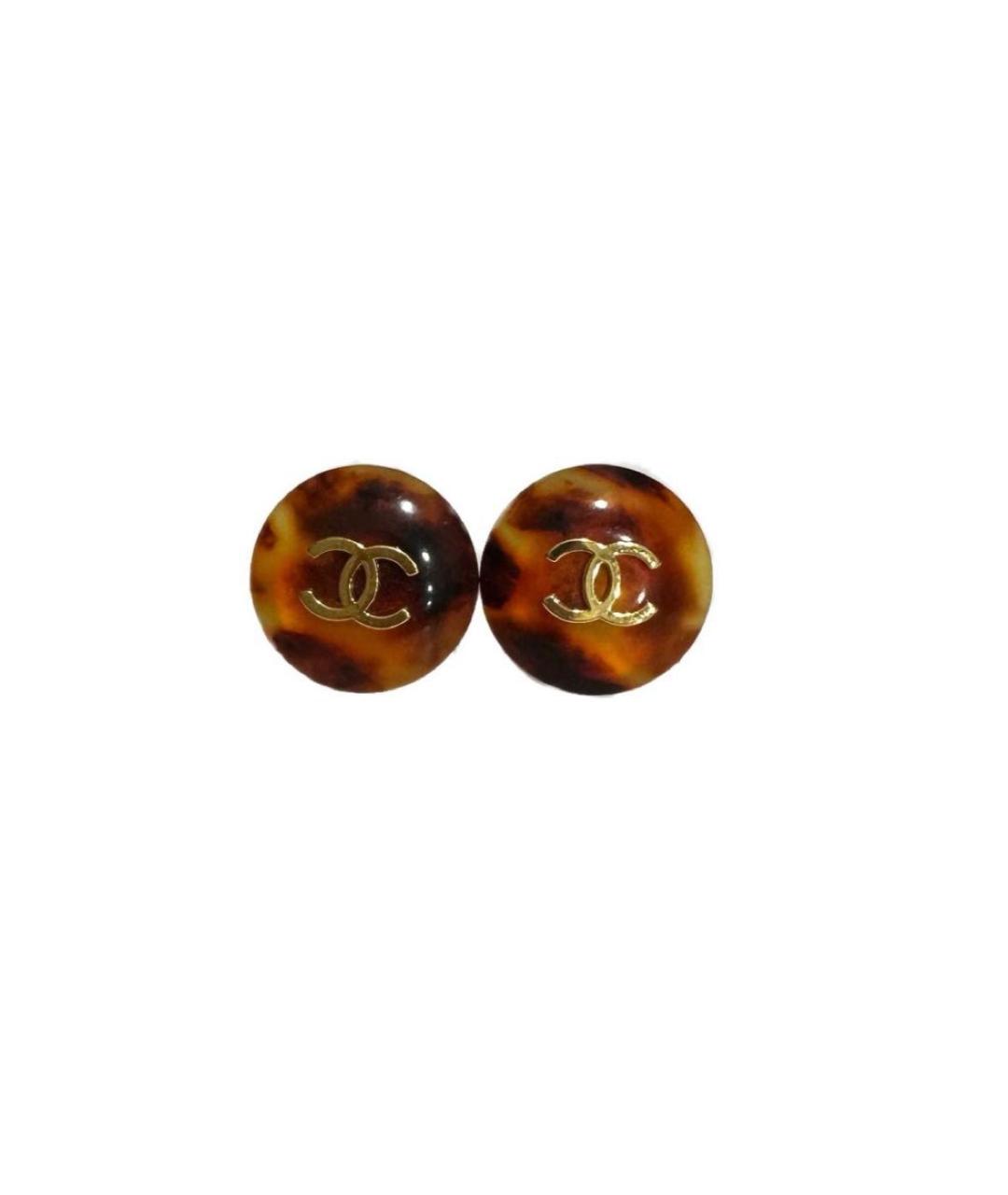 CHANEL Коричневые клипсы, фото 5