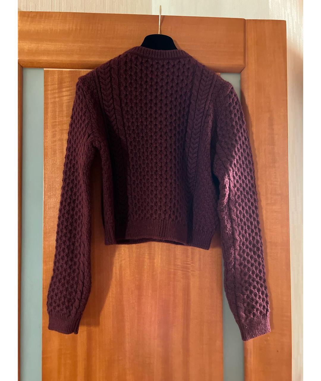 MIU MIU Бордовый шерстяной джемпер / свитер, фото 2