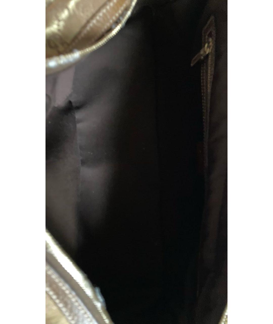 GUCCI Золотая тканевая сумка с короткими ручками, фото 8