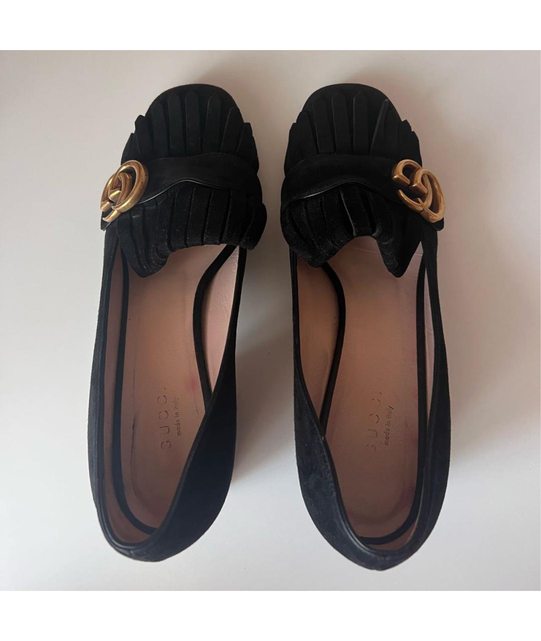 GUCCI Черные замшевые туфли, фото 3