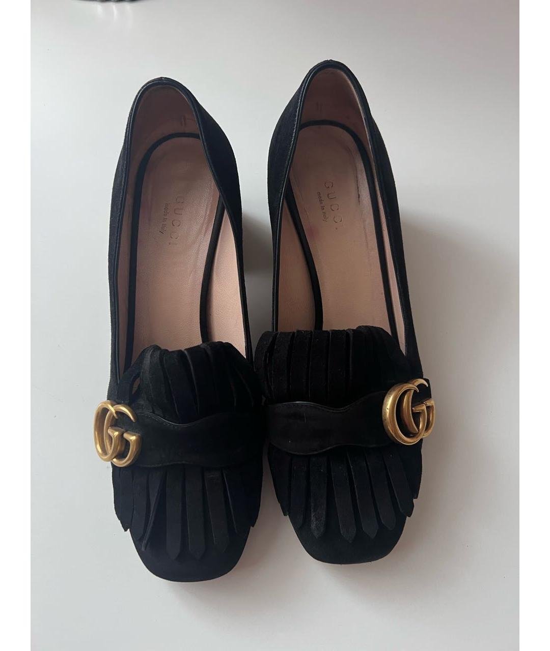 GUCCI Черные замшевые туфли, фото 2