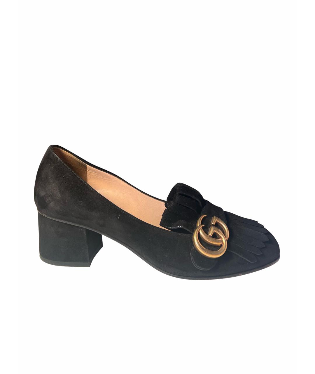 GUCCI Черные замшевые туфли, фото 1