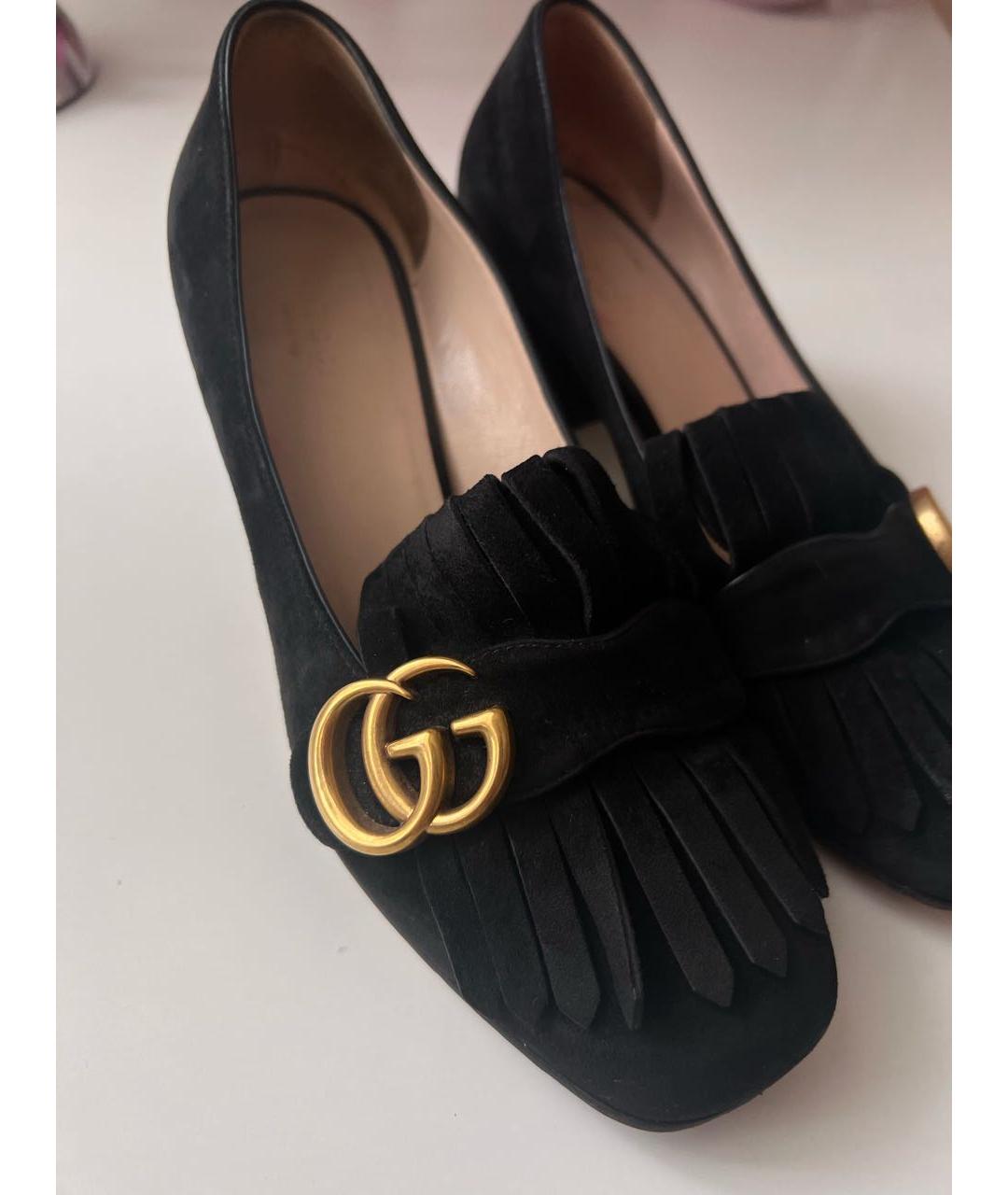 GUCCI Черные замшевые туфли, фото 5