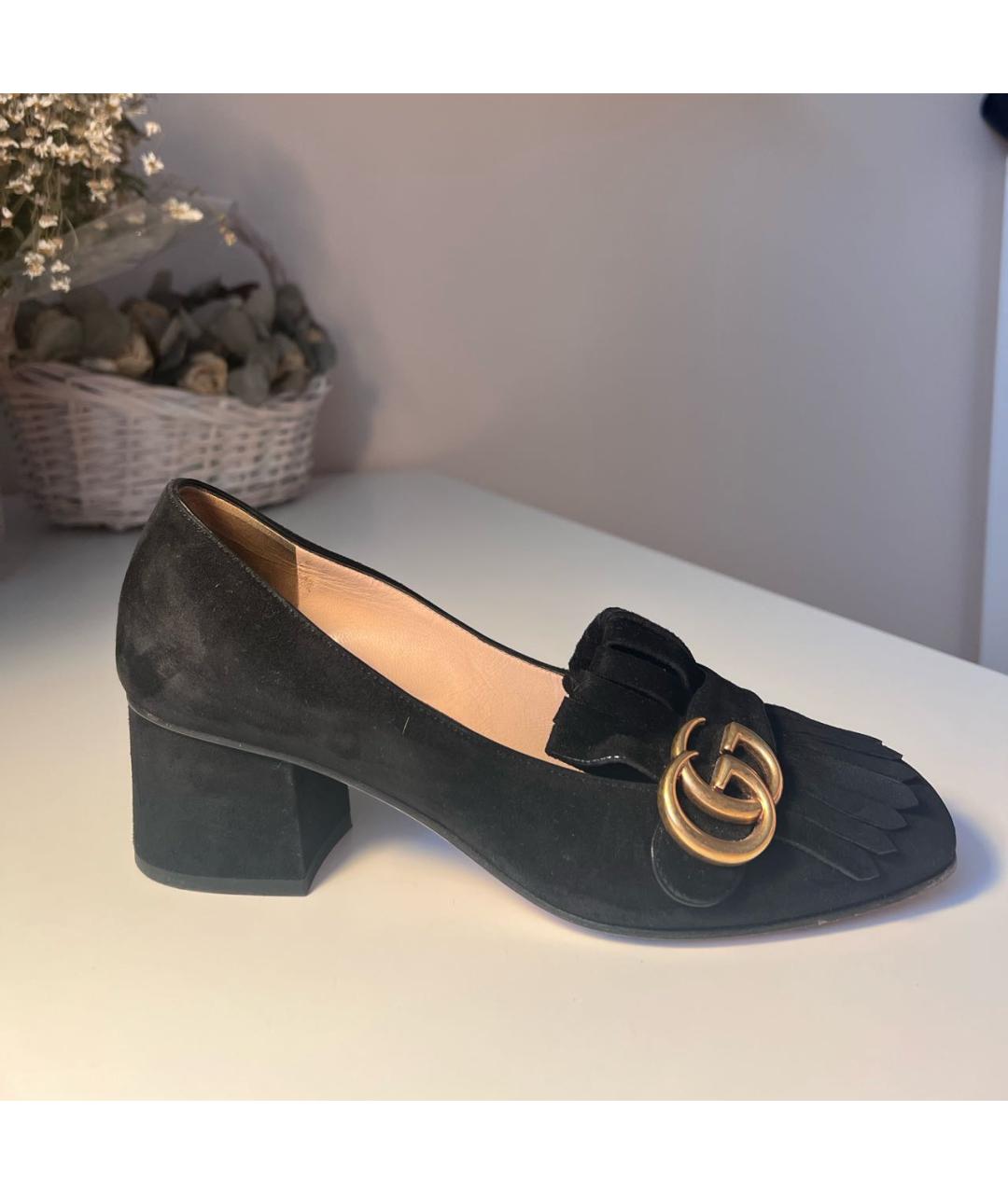 GUCCI Черные замшевые туфли, фото 6
