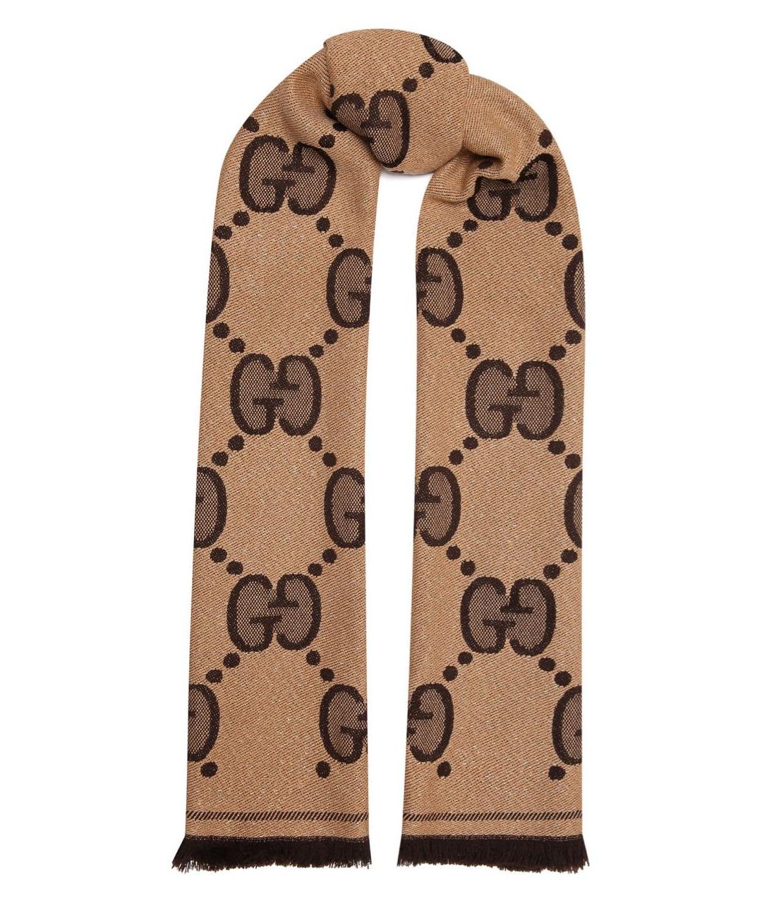 GUCCI Бежевый шерстяной шарф, фото 1