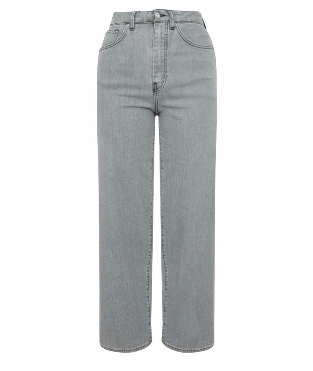 TOTEME Серые хлопко-эластановые прямые джинсы, фото 1