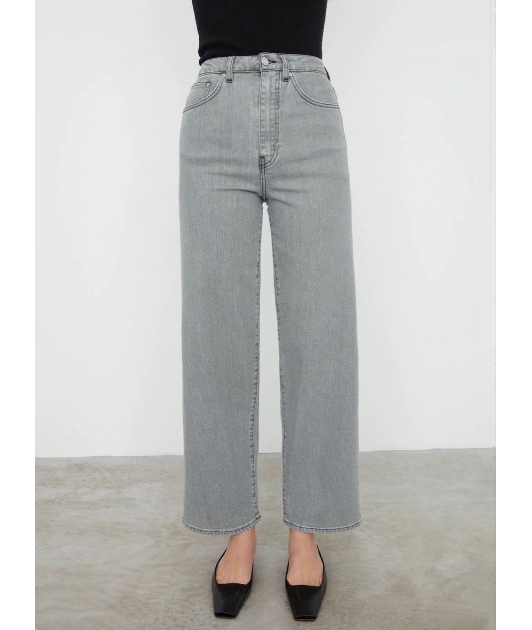 TOTEME Серые хлопко-эластановые прямые джинсы, фото 8