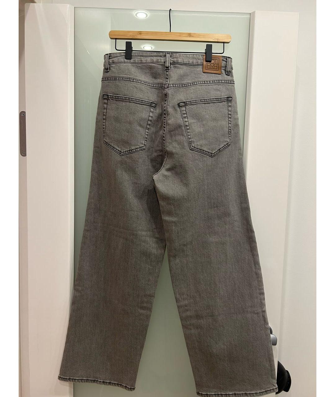 TOTEME Серые хлопко-эластановые прямые джинсы, фото 3