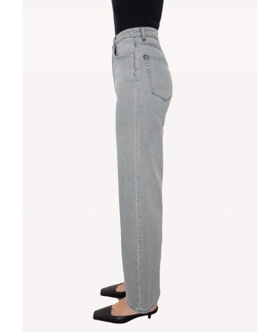 TOTEME Серые хлопко-эластановые прямые джинсы, фото 7