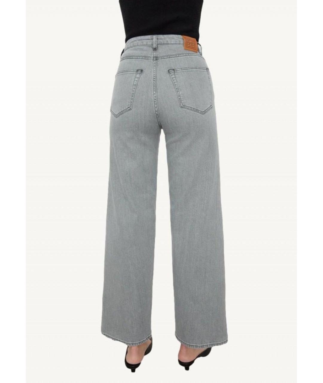 TOTEME Серые хлопко-эластановые прямые джинсы, фото 6