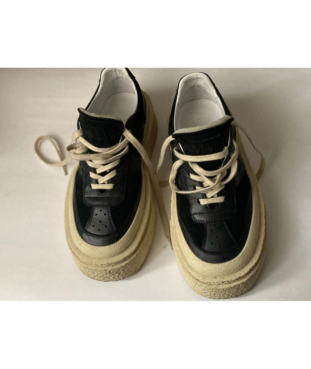 MM6 MAISON MARGIELA Черные кожаные кеды, фото 2