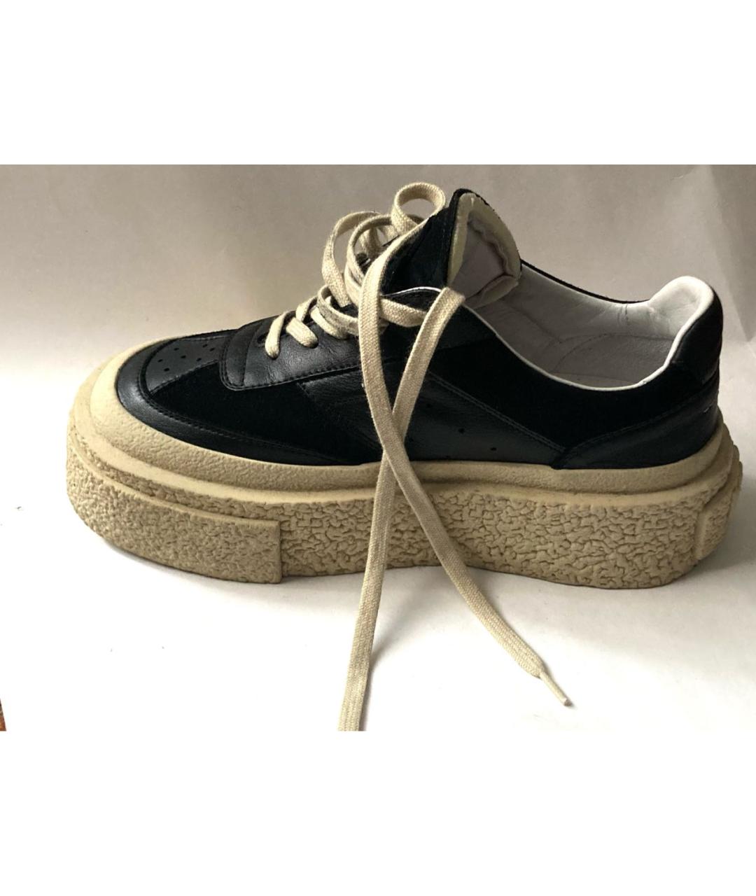 MM6 MAISON MARGIELA Черные кожаные кеды, фото 9