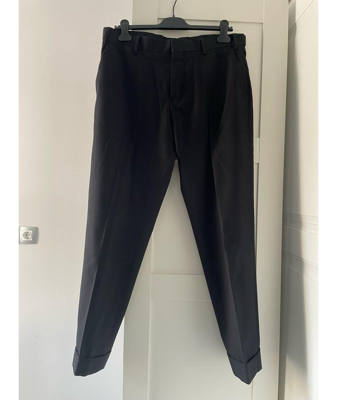 DRIES VAN NOTEN Черные хлопковые классические брюки, фото 6
