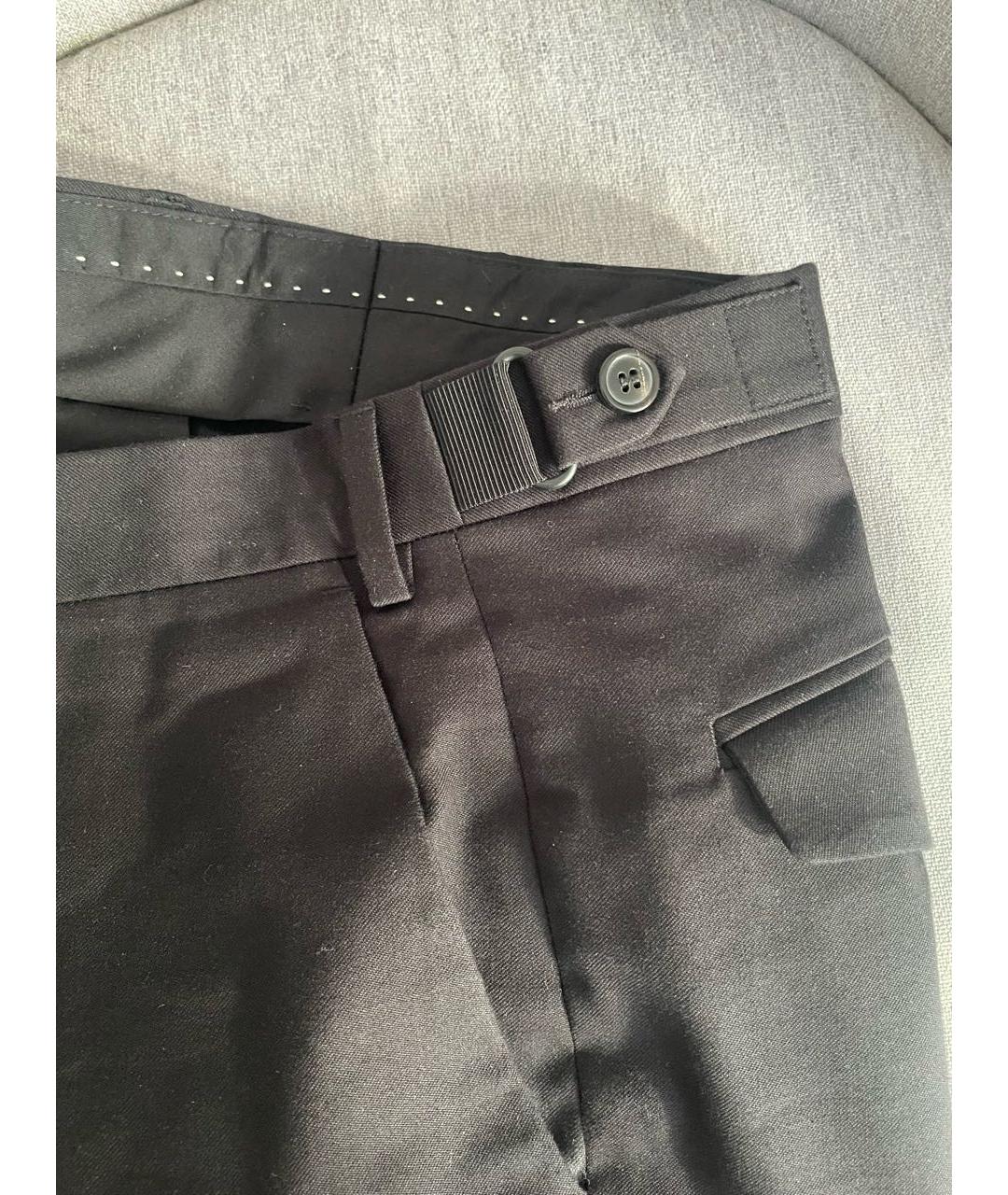 DRIES VAN NOTEN Черные хлопковые классические брюки, фото 3