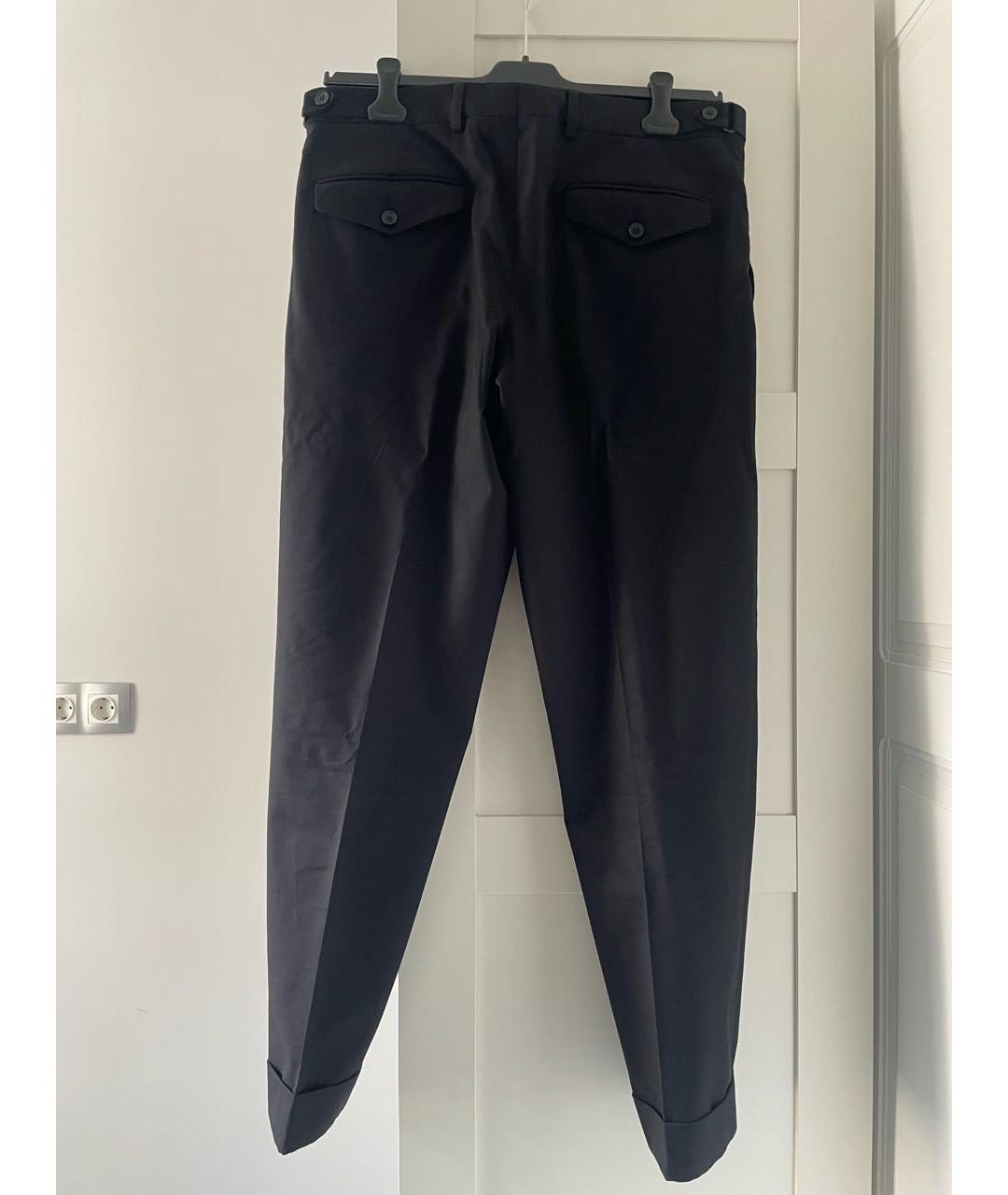 DRIES VAN NOTEN Черные хлопковые классические брюки, фото 2