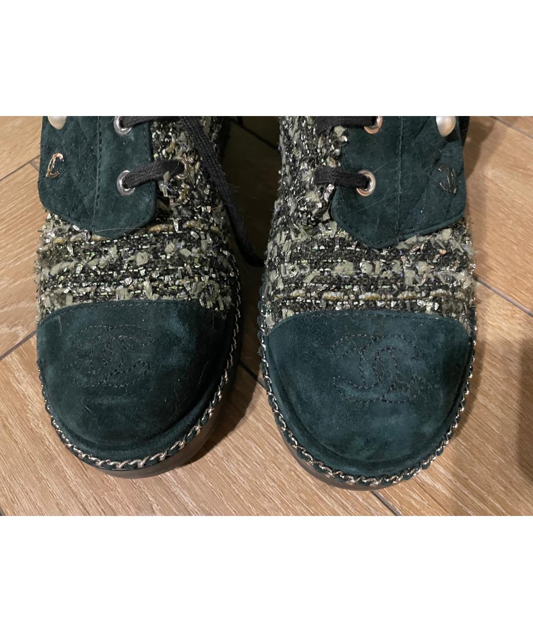 CHANEL Зеленые ботинки, фото 7