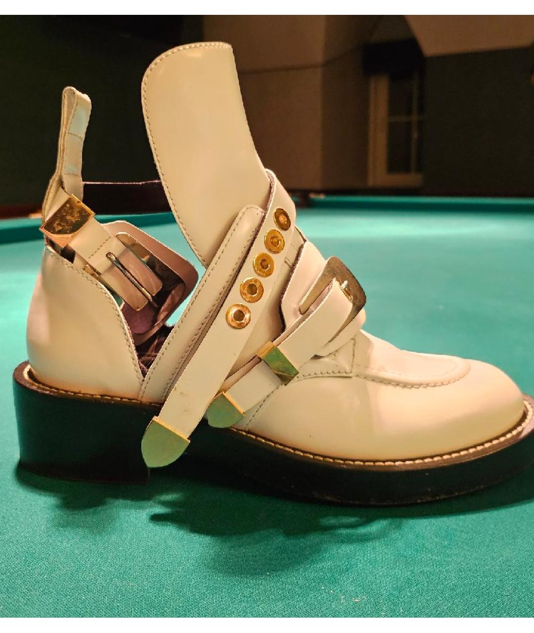BALENCIAGA Белые кожаные ботинки, фото 6