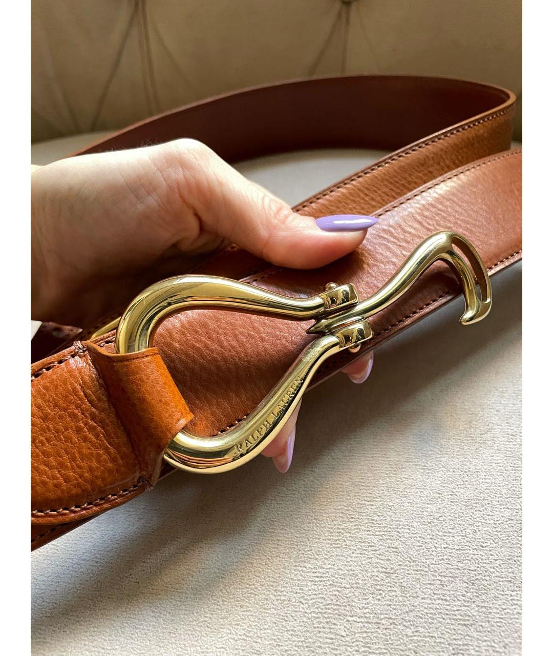 RALPH LAUREN Коричневый кожаный ремень, фото 2