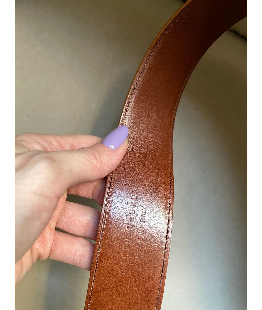 RALPH LAUREN Коричневый кожаный ремень, фото 5