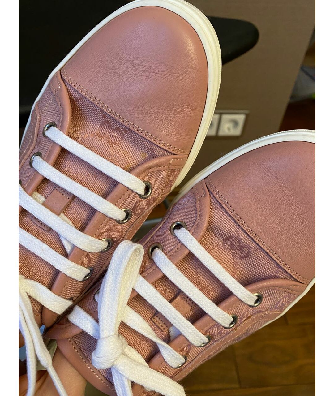 GUCCI Розовые текстильные кроссовки, фото 5