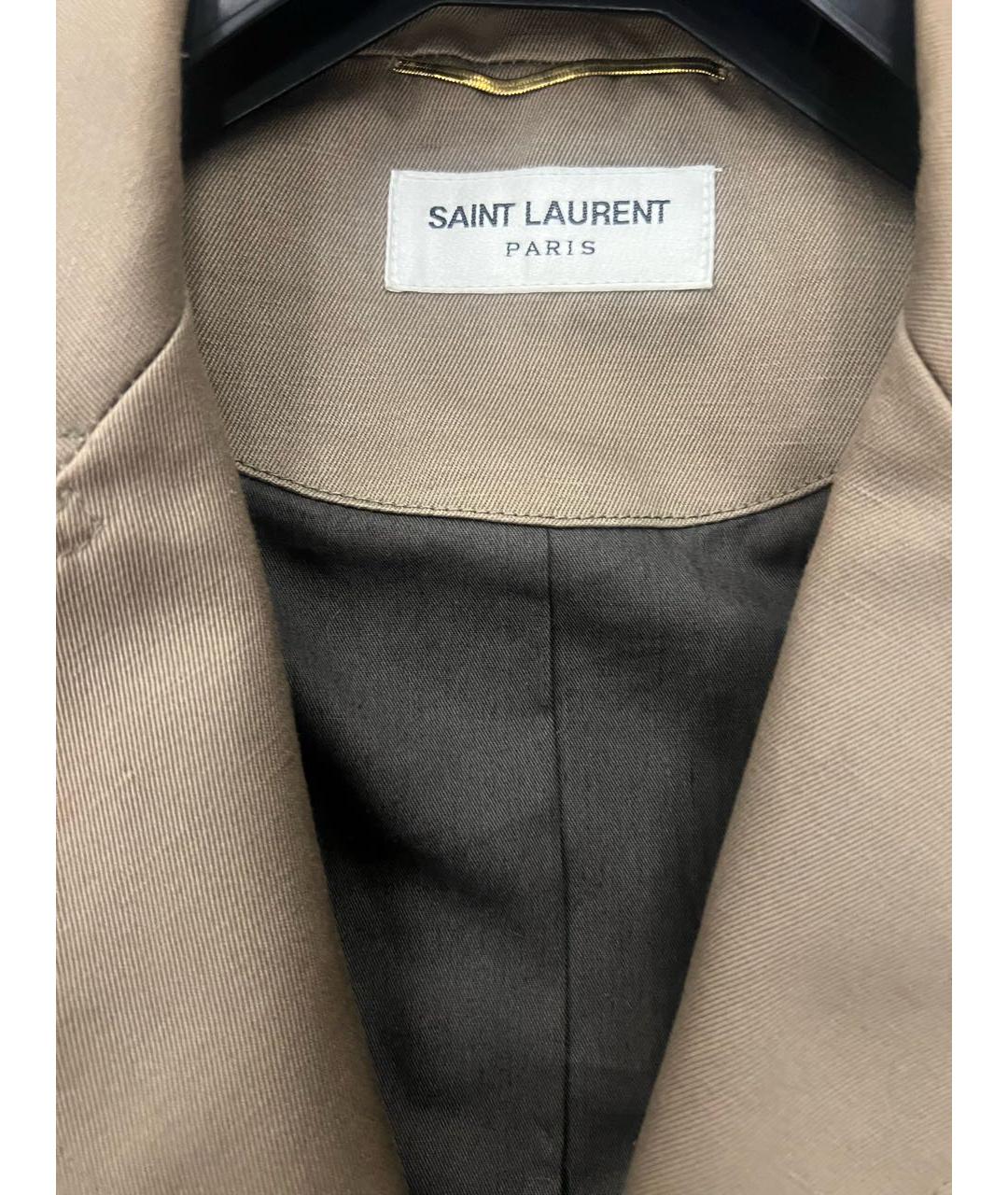 SAINT LAURENT Хаки хлопковая куртка, фото 3
