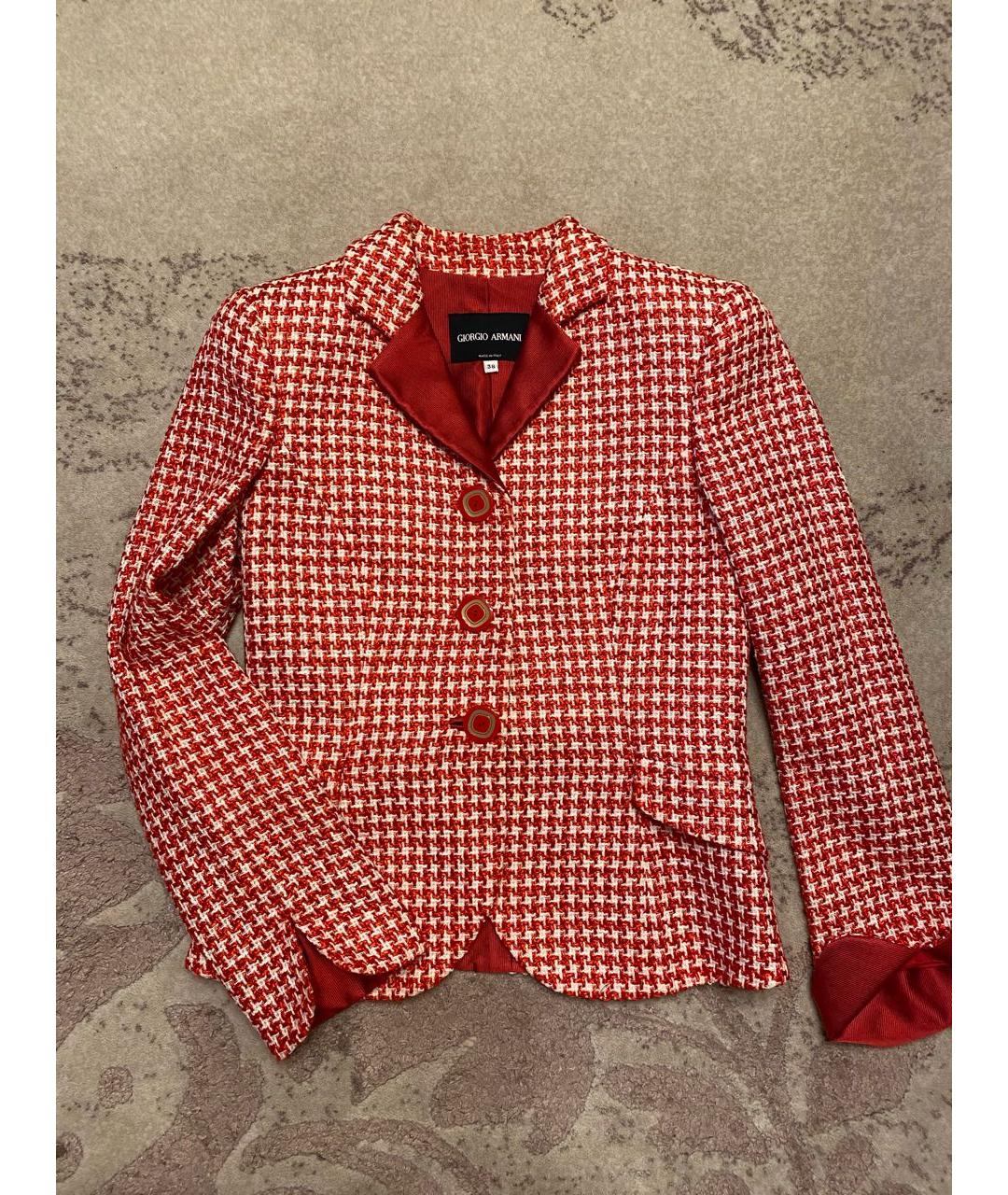 GIORGIO ARMANI Красный хлопковый жакет/пиджак, фото 8