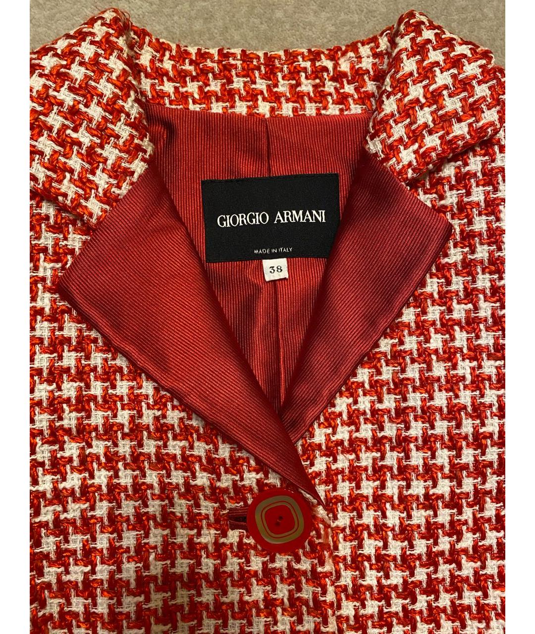 GIORGIO ARMANI Красный хлопковый жакет/пиджак, фото 3