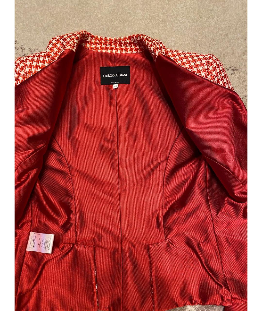 GIORGIO ARMANI Красный хлопковый жакет/пиджак, фото 5