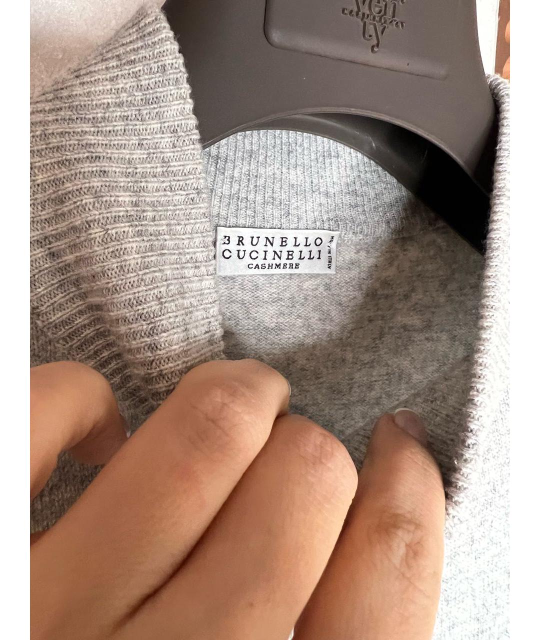 BRUNELLO CUCINELLI Серая кашемировая водолазка, фото 3