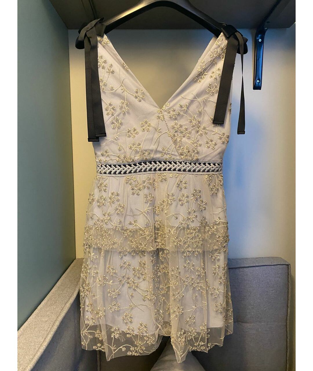 SELF-PORTRAIT Мульти полиамидовое повседневное платье, фото 9