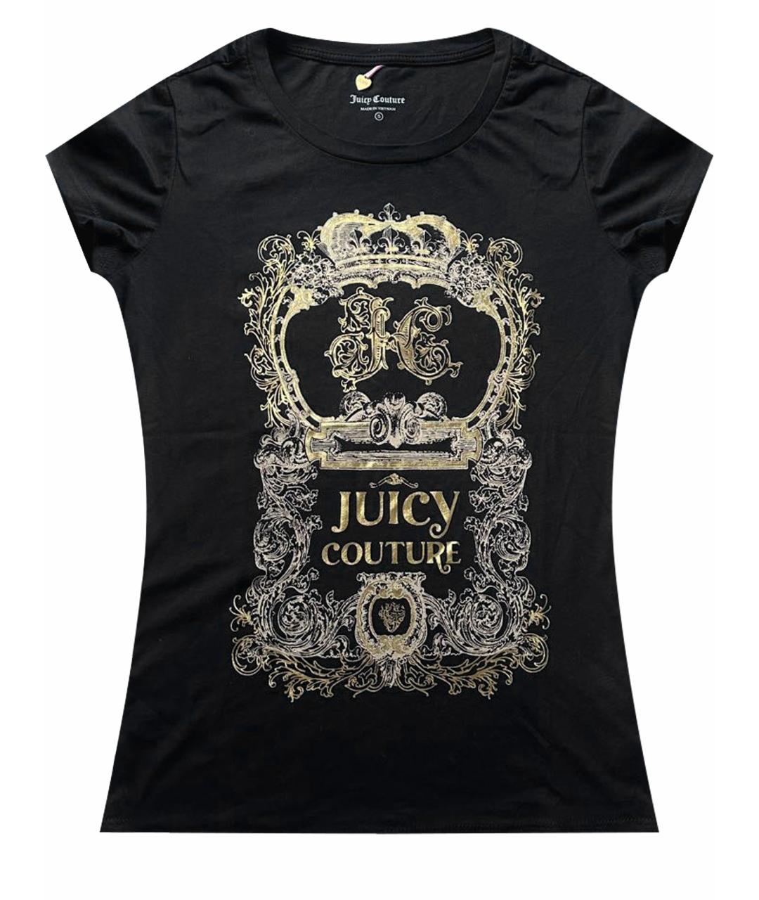 JUICY COUTURE Темно-синяя хлопковая футболка, фото 1