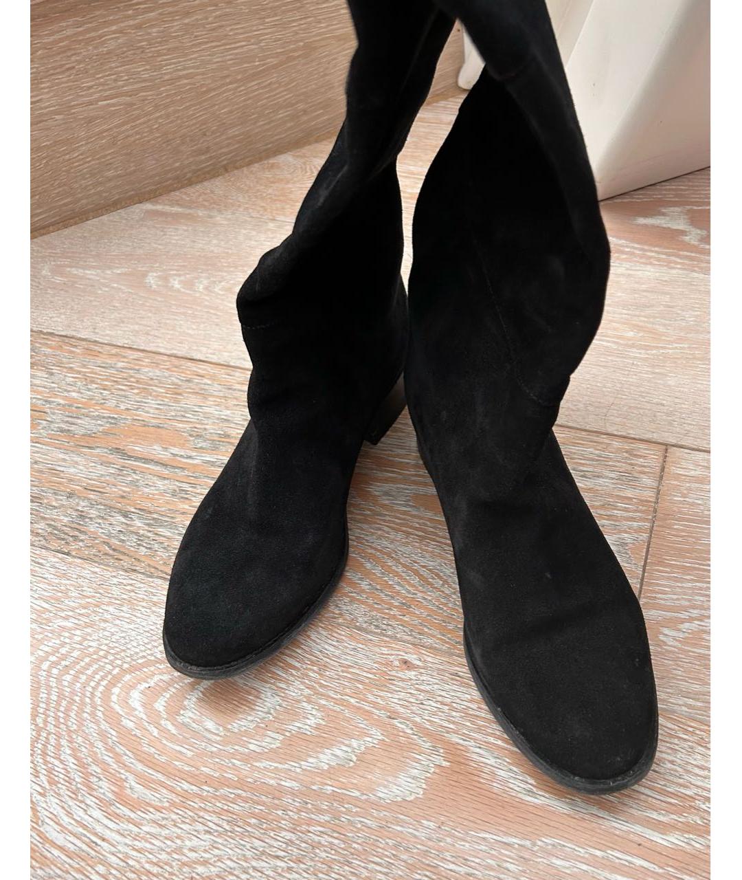 JIMMY CHOO Черные замшевые ботфорты, фото 2