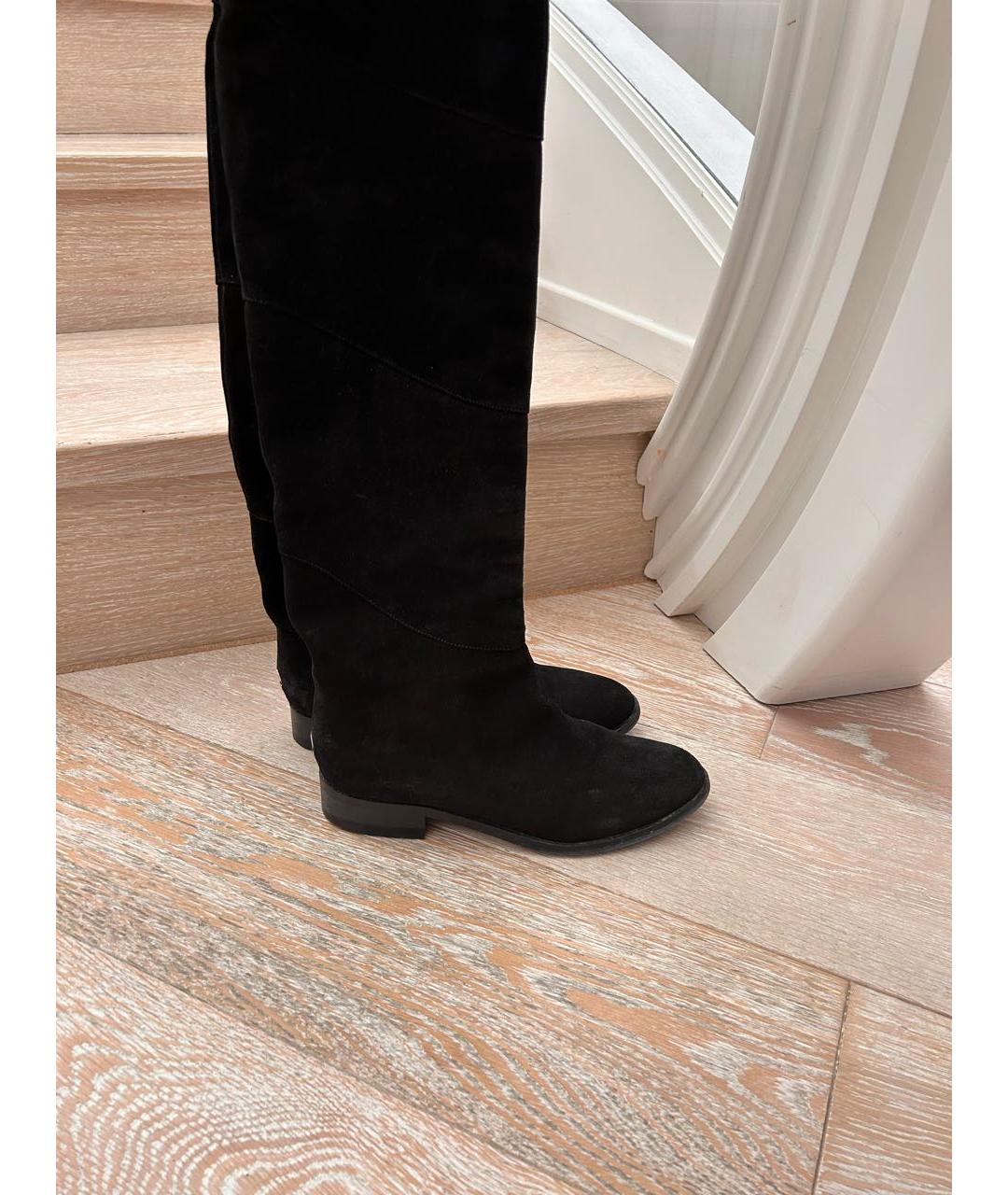 JIMMY CHOO Черные замшевые ботфорты, фото 3