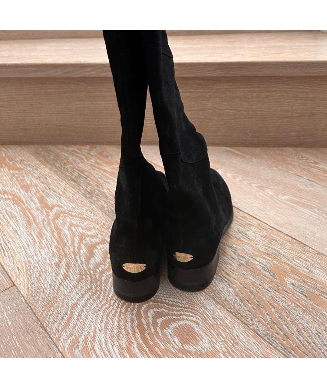 JIMMY CHOO Черные замшевые ботфорты, фото 4