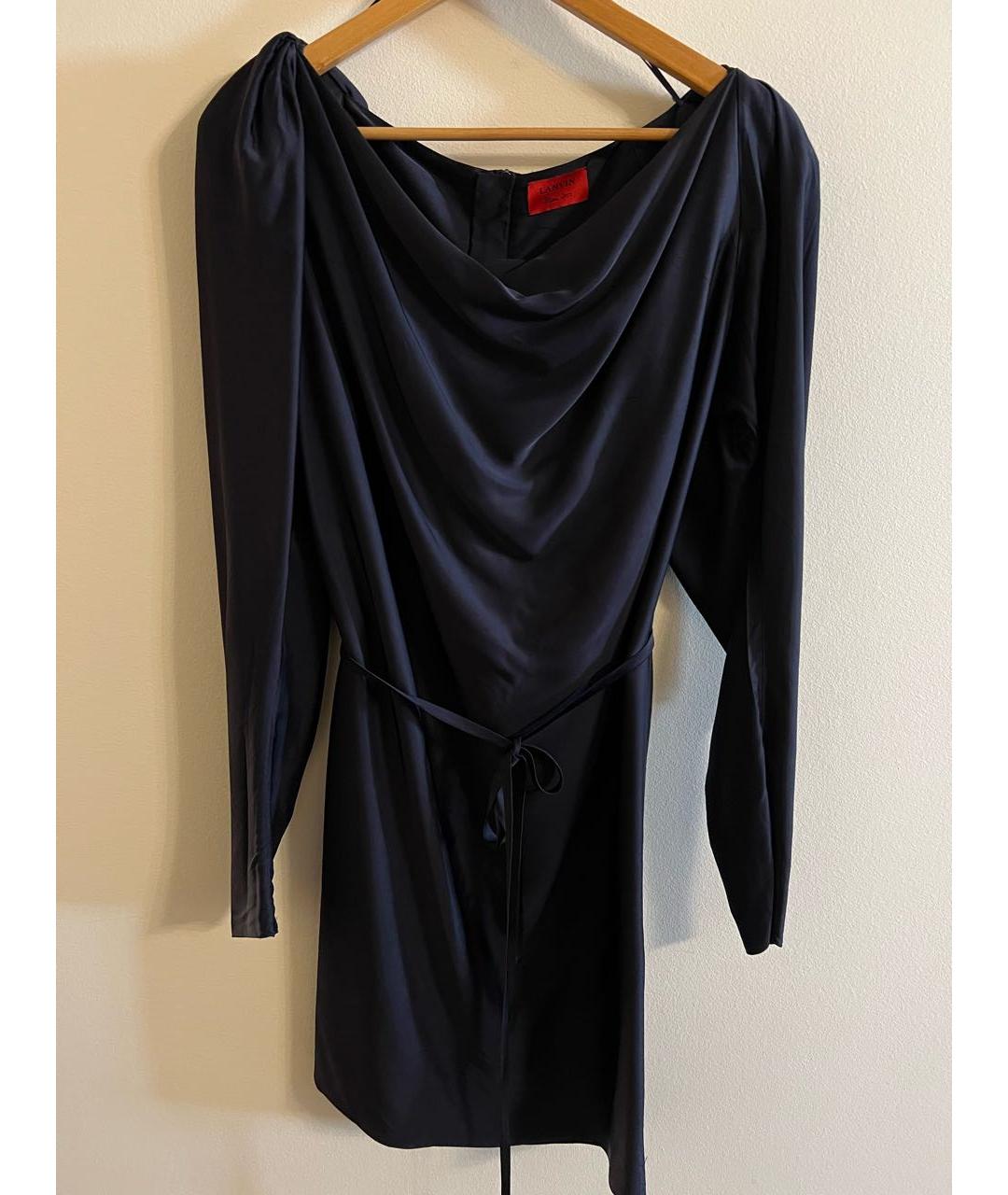 LANVIN Темно-синее вискозное вечернее платье, фото 7