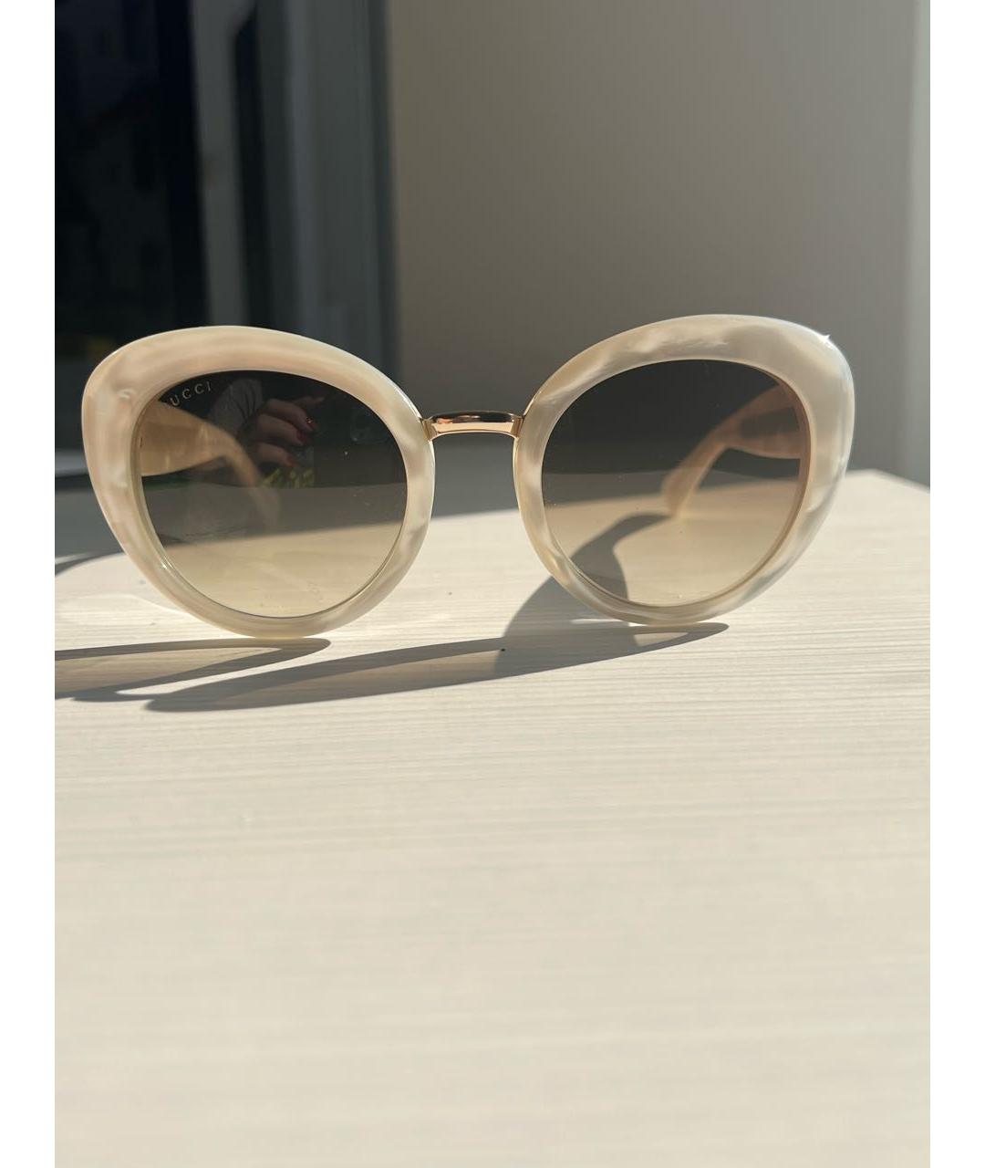GUCCI Бежевые солнцезащитные очки, фото 6