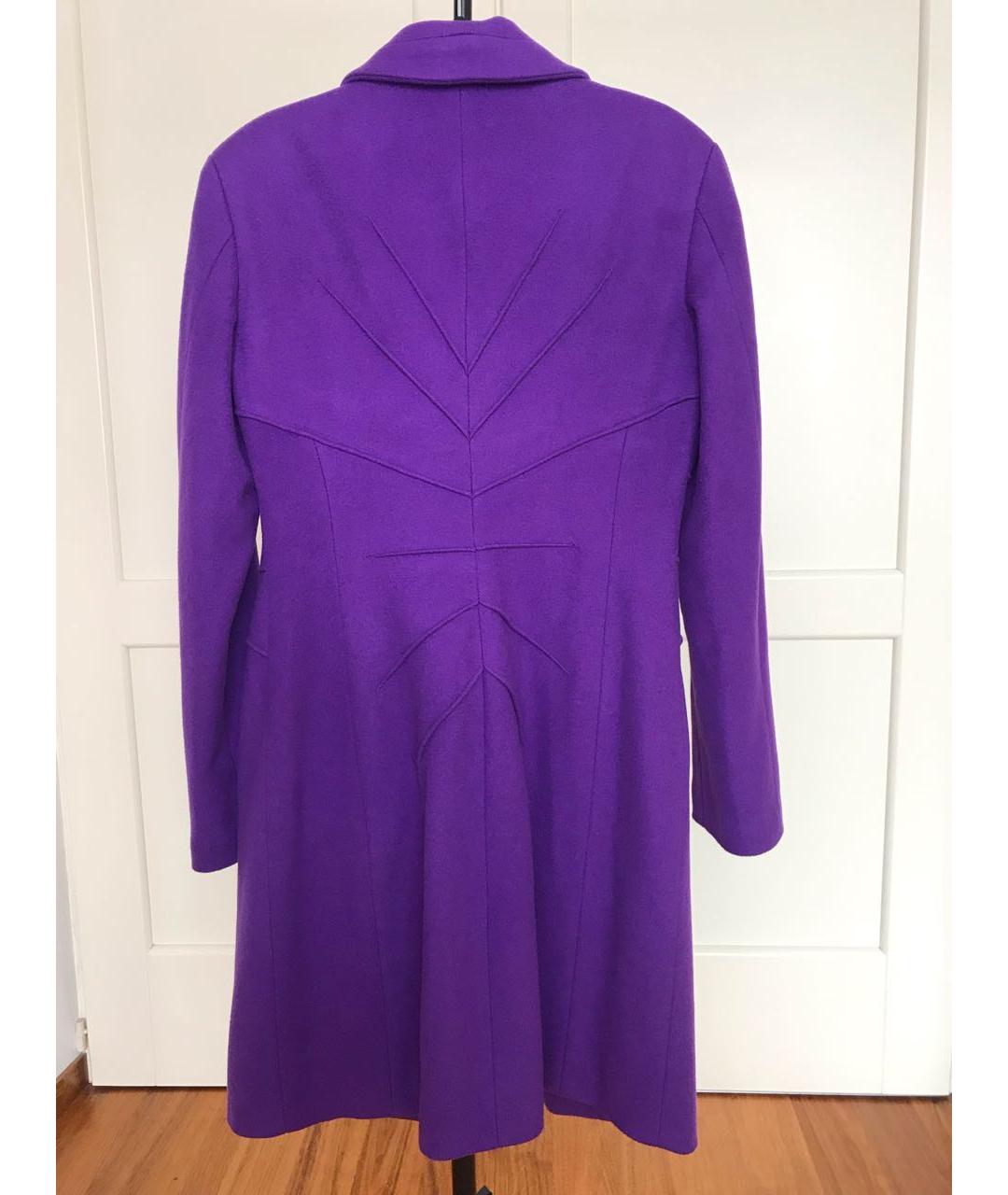 VERSACE COLLECTION Фиолетовое шерстяное пальто, фото 2
