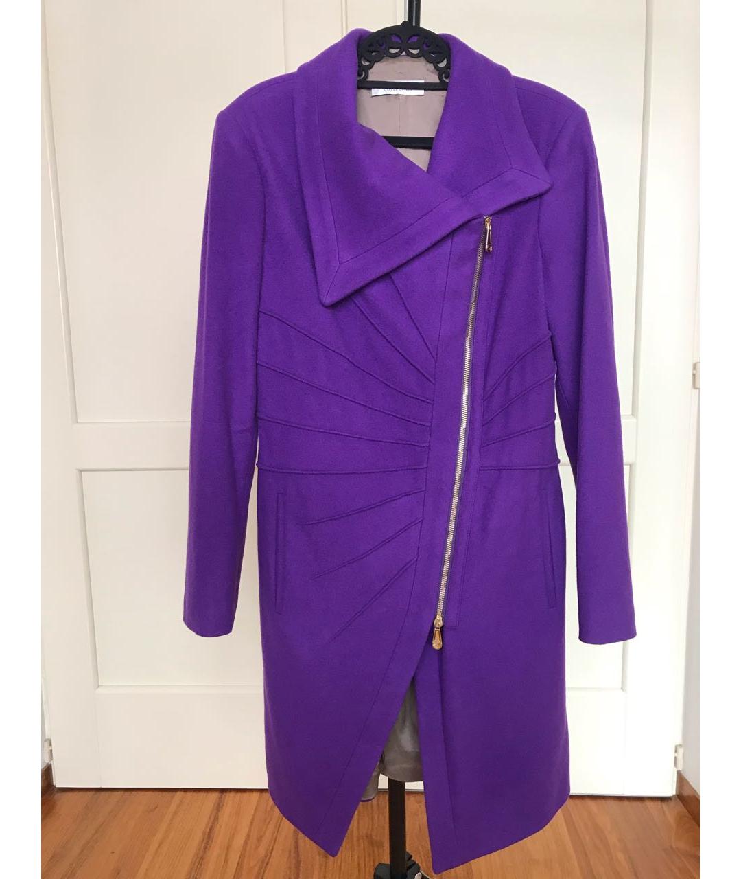 VERSACE COLLECTION Фиолетовое шерстяное пальто, фото 9