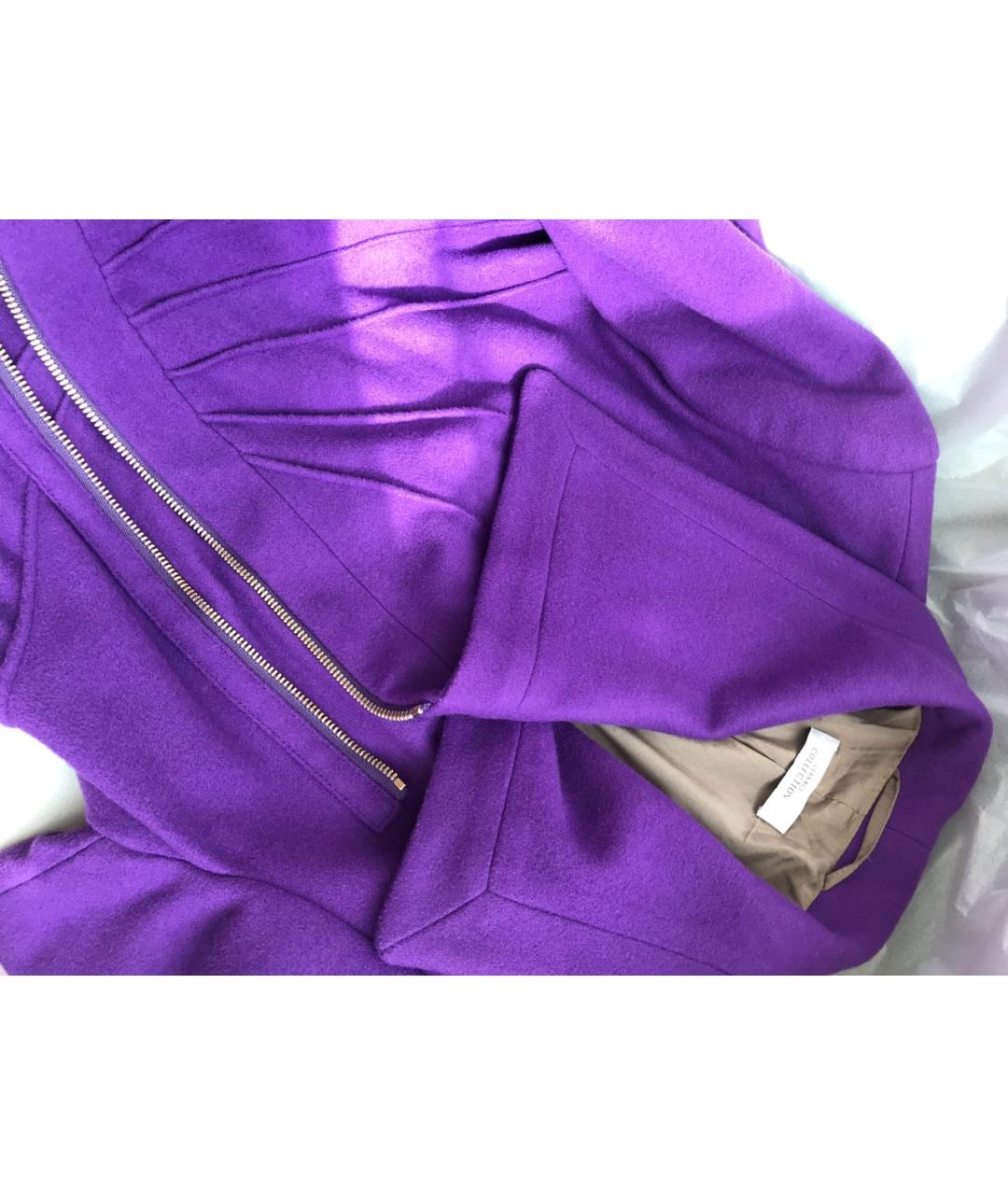 VERSACE COLLECTION Фиолетовое шерстяное пальто, фото 4
