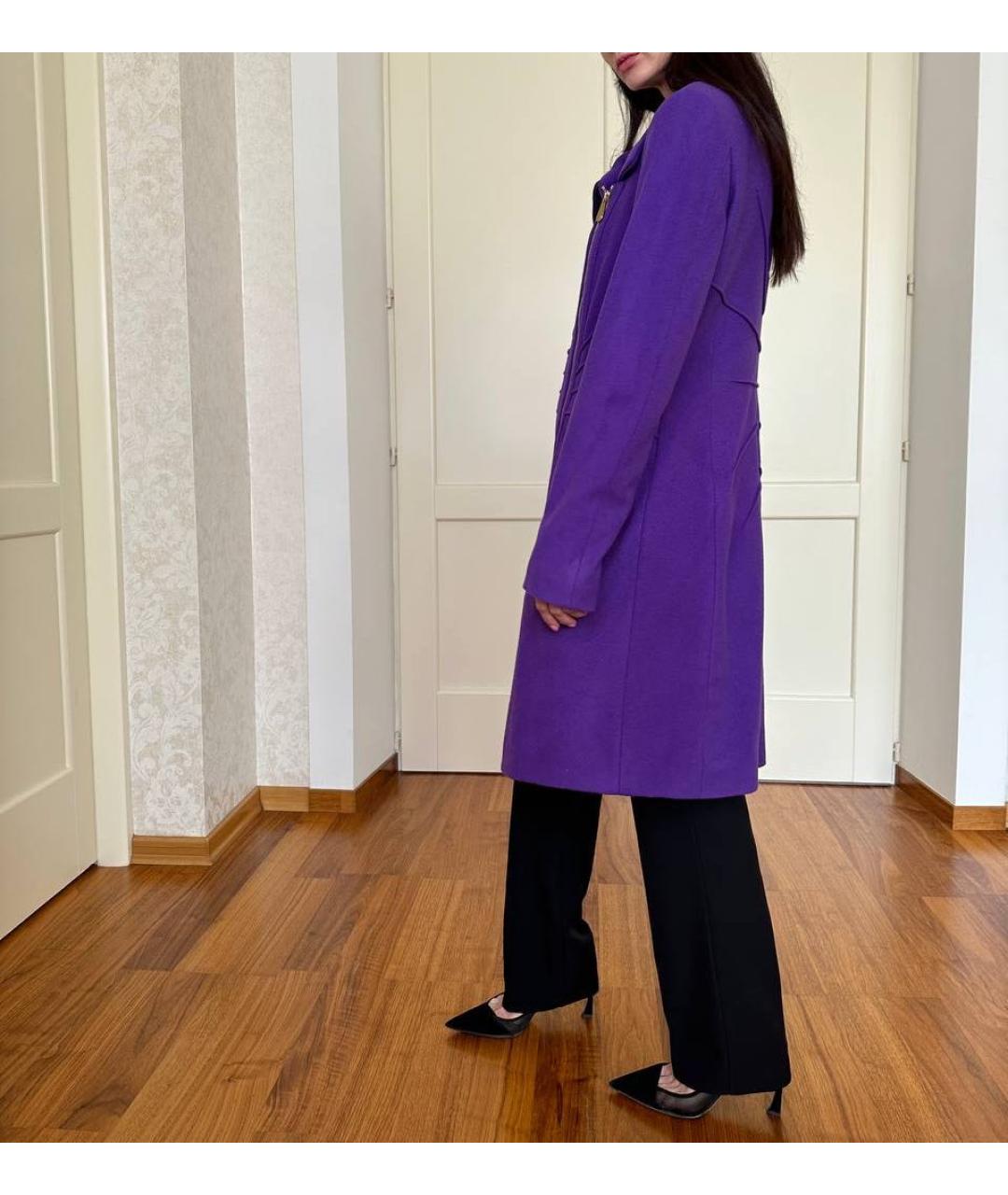 VERSACE COLLECTION Фиолетовое шерстяное пальто, фото 8