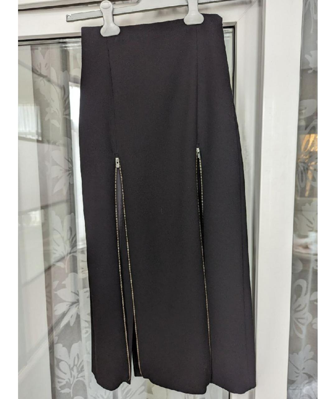 MAJE Черная полиэстеровая юбка миди, фото 2