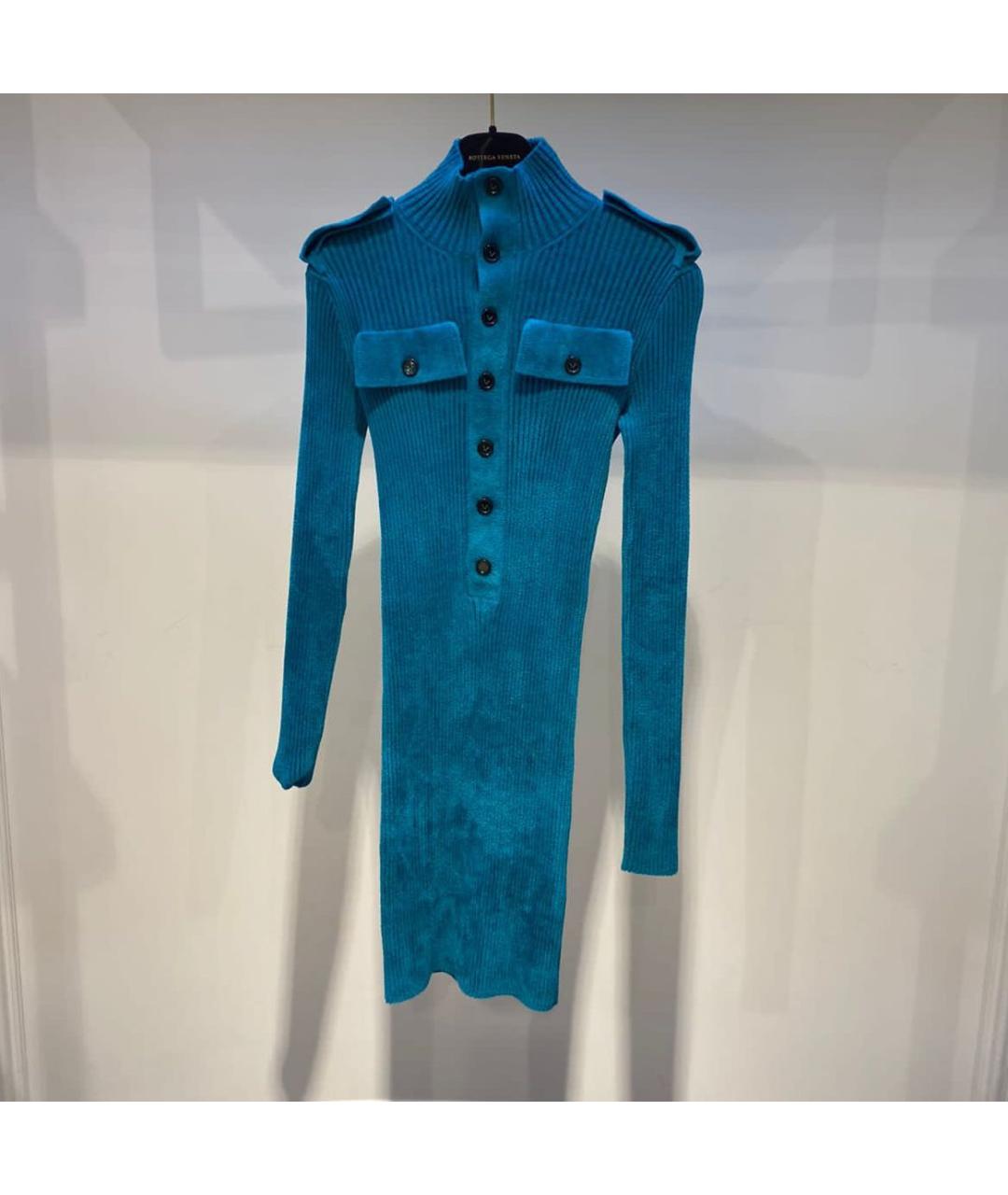 BOTTEGA VENETA Бирюзовое повседневное платье, фото 2