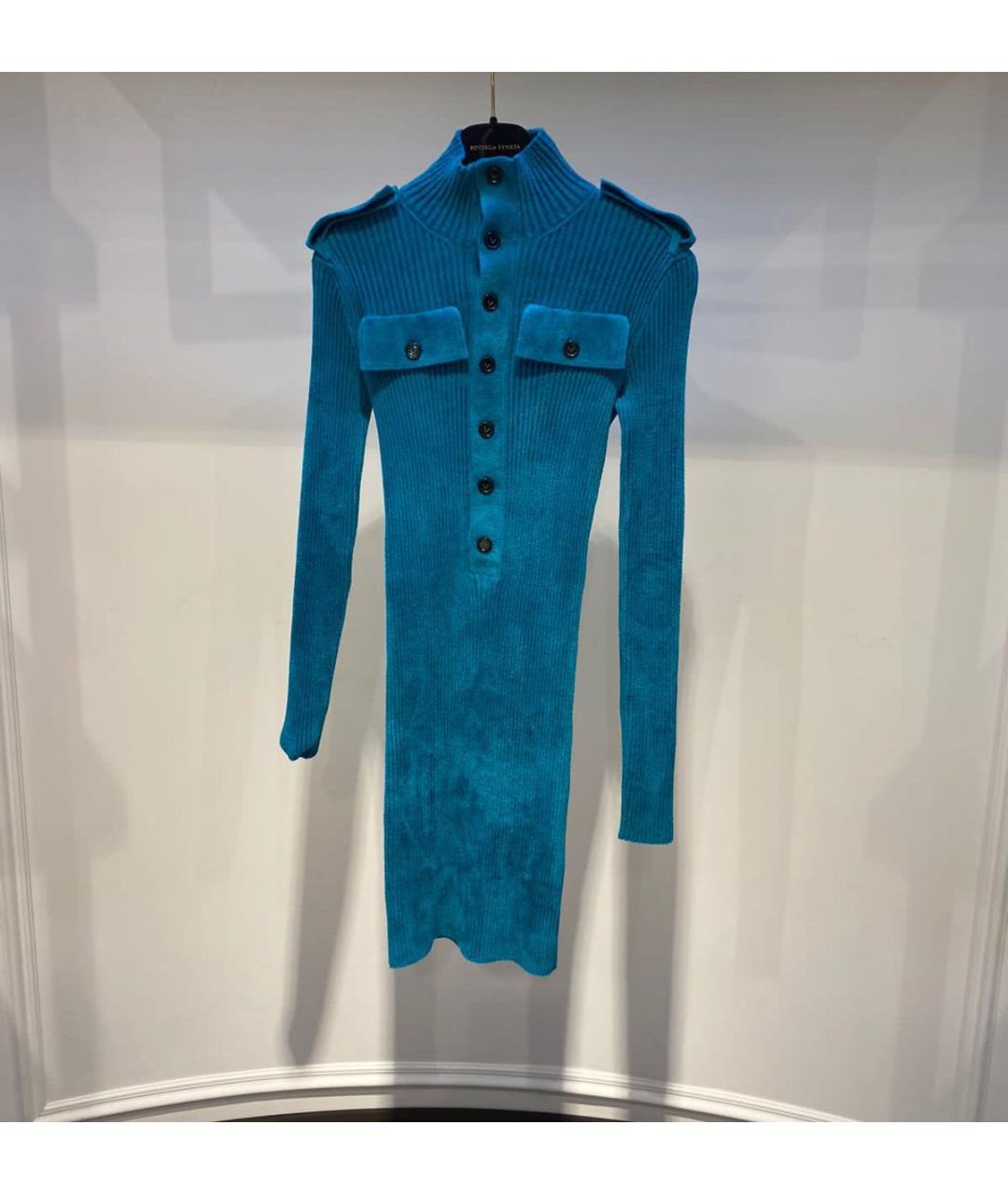 BOTTEGA VENETA Бирюзовое повседневное платье, фото 3