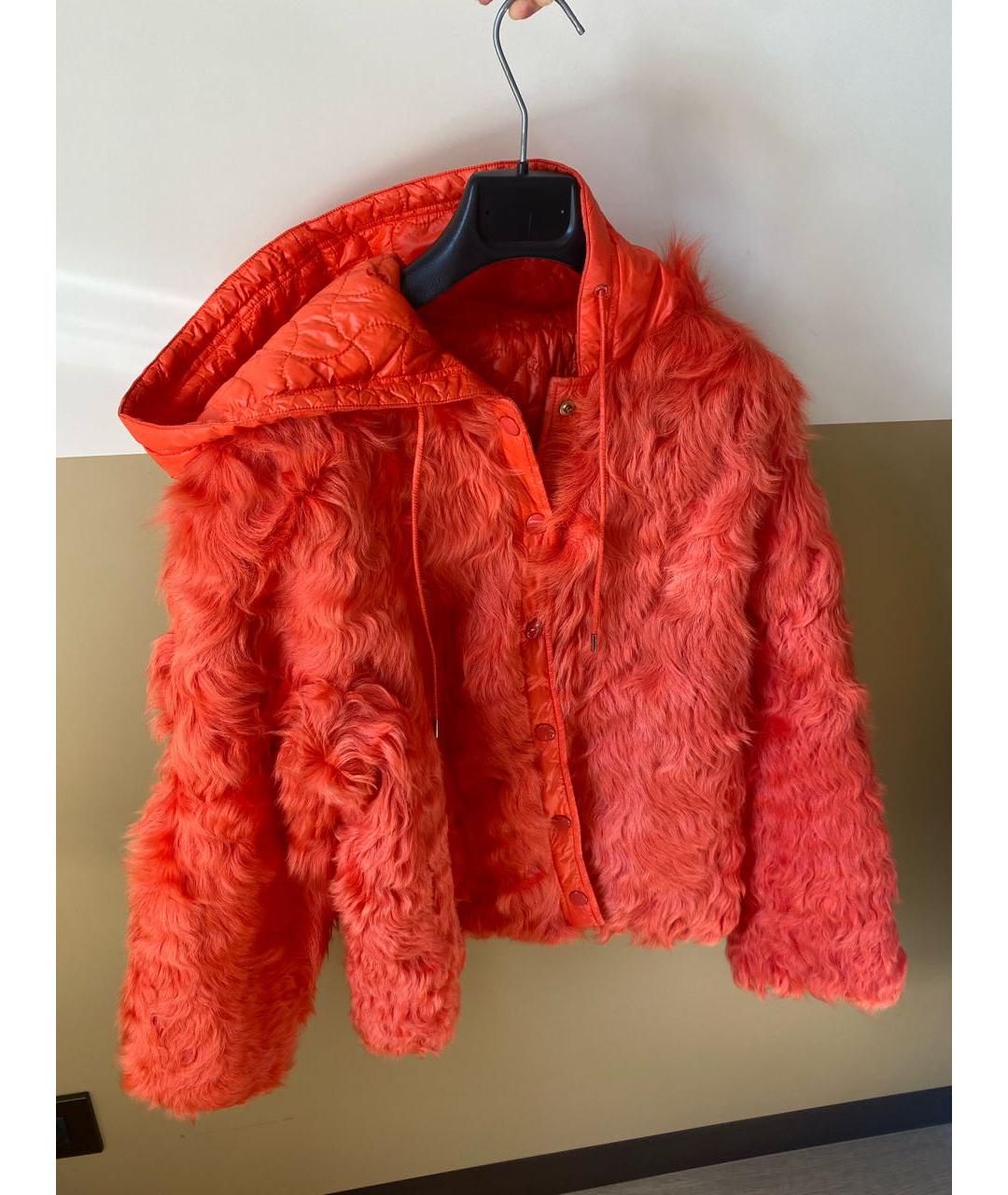 PINKO Оранжевая меховая куртка, фото 7