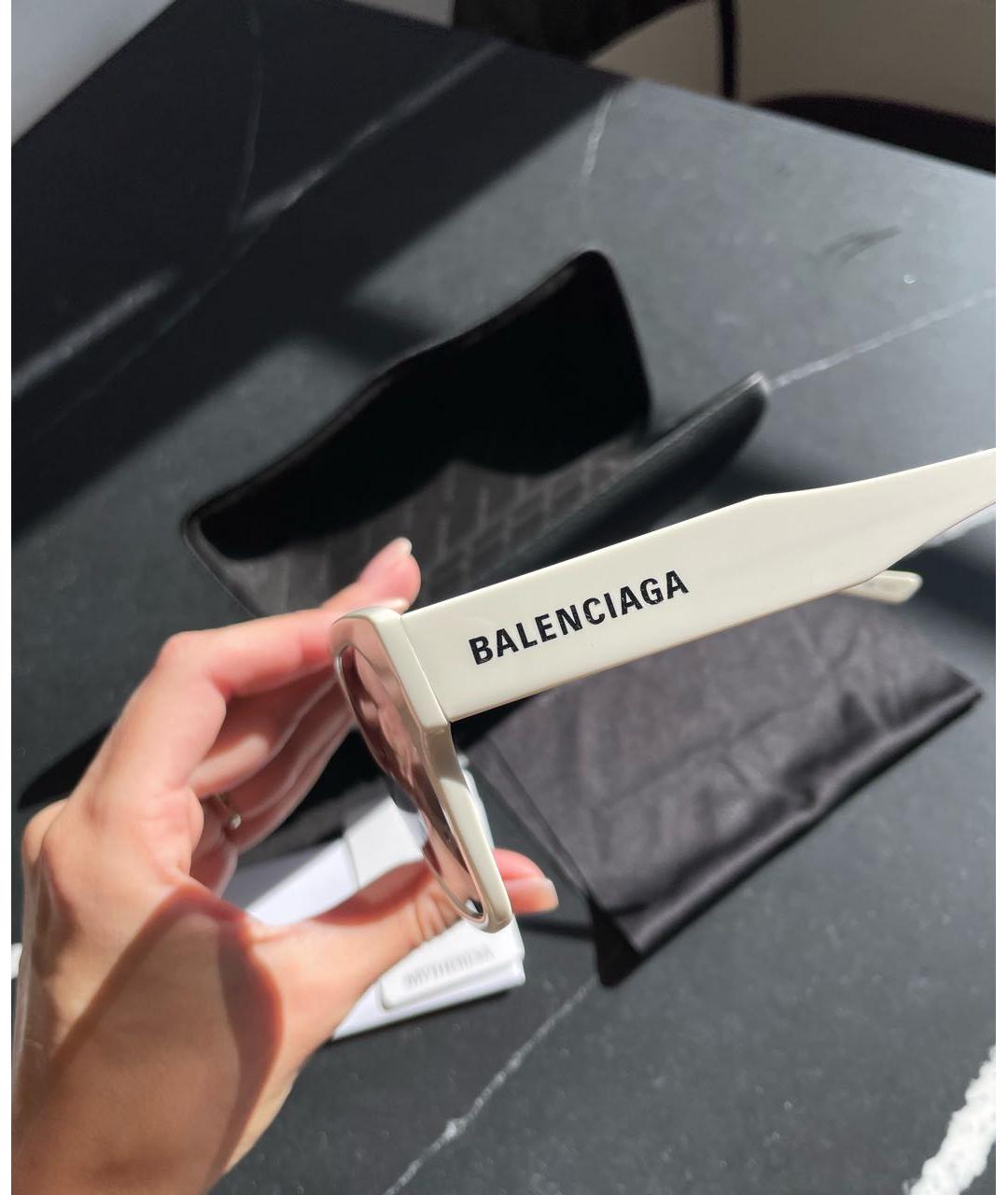 BALENCIAGA Белые пластиковые солнцезащитные очки, фото 2