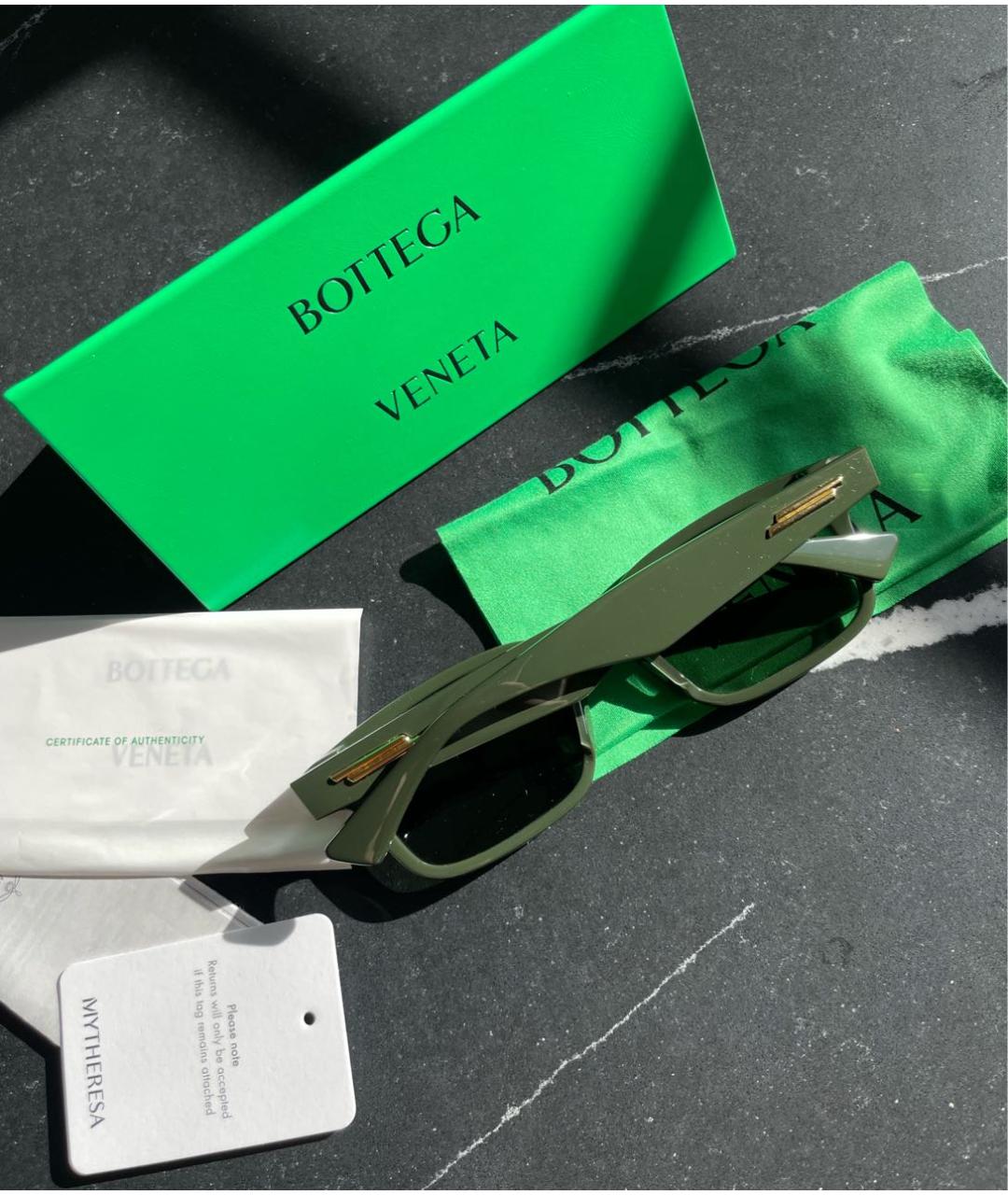 BOTTEGA VENETA Хаки пластиковые солнцезащитные очки, фото 3