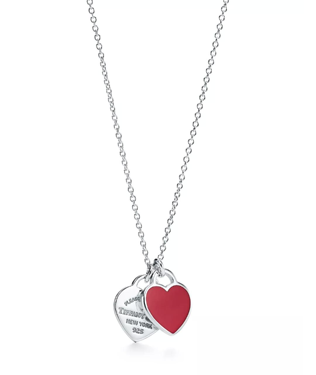 TIFFANY&CO Бордовый серебряный кулон, фото 1